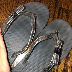Worn Tory Burch Flip Flops